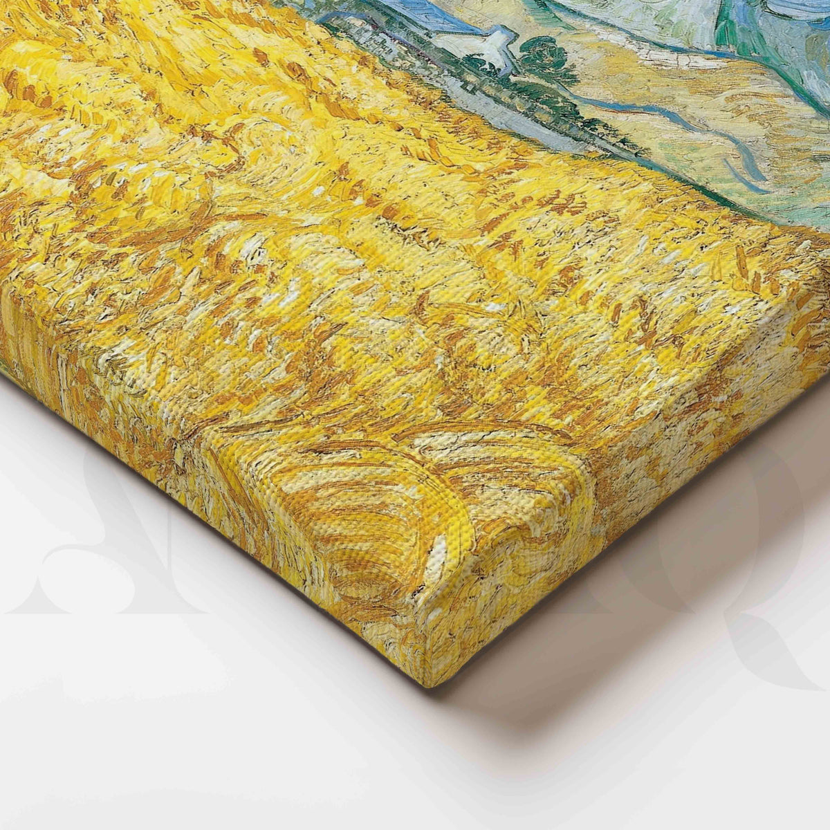 Golden Wheat Field Under the Sun Post-Impressionist Canvas Artwork – Asha Art Studio – Image 2