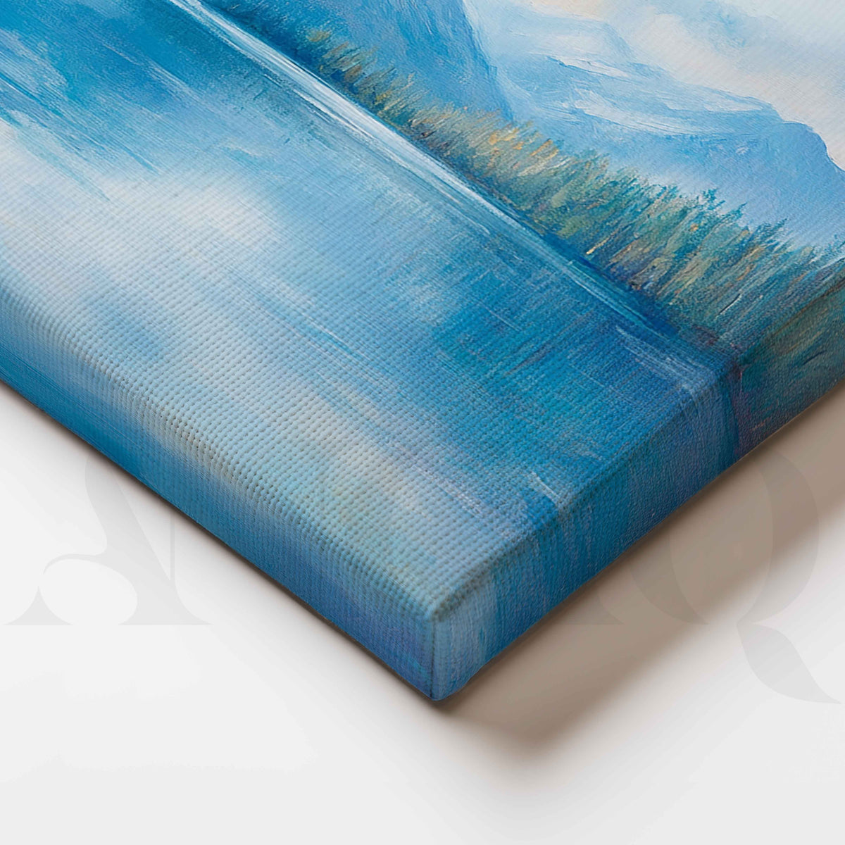 Framed Alpine Lake Canvas Artwork – Asha Art Studio – Image 2