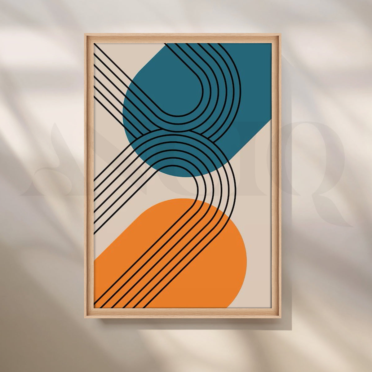 Mid Century Geometric Canvas Artwork – Asha Art Studio – Image 5