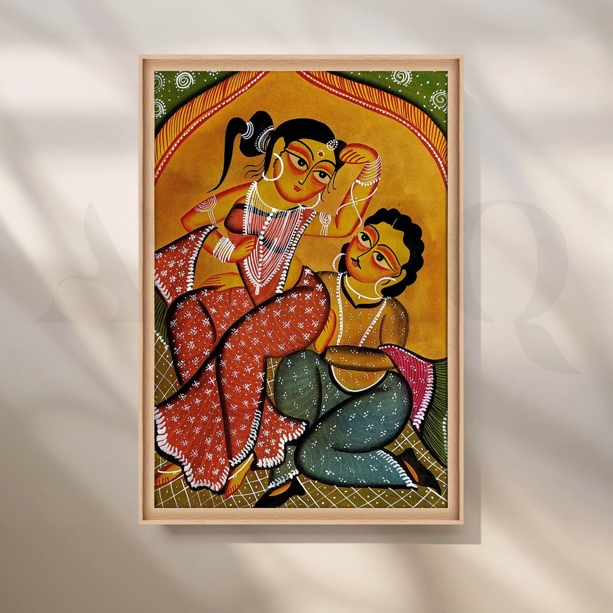 Bengali Folk Couple Canvas Artwork – Asha Art Studio – Image 5