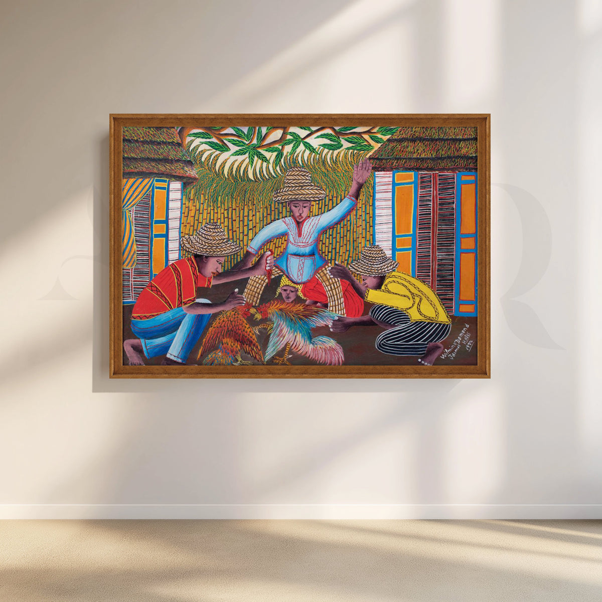 Tropical Village Gathering Folk Canvas Artwork – Asha Art Studio – Image 6