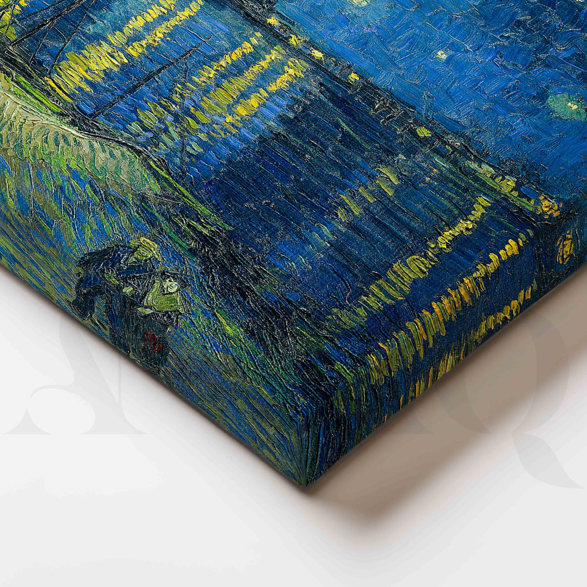 Starry Night Over the Rhône Post-Impressionist Canvas Artwork – Asha Art Studio – Image 2