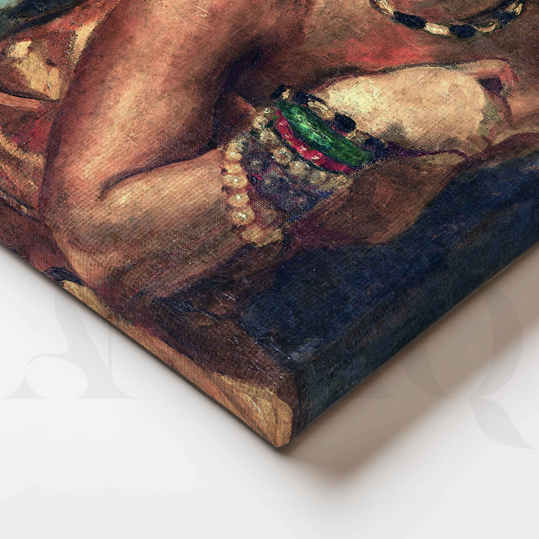 Self-Portrait as a Tahitian by Amrita Sher-Gil Canvas Artwork – Asha Art Studio