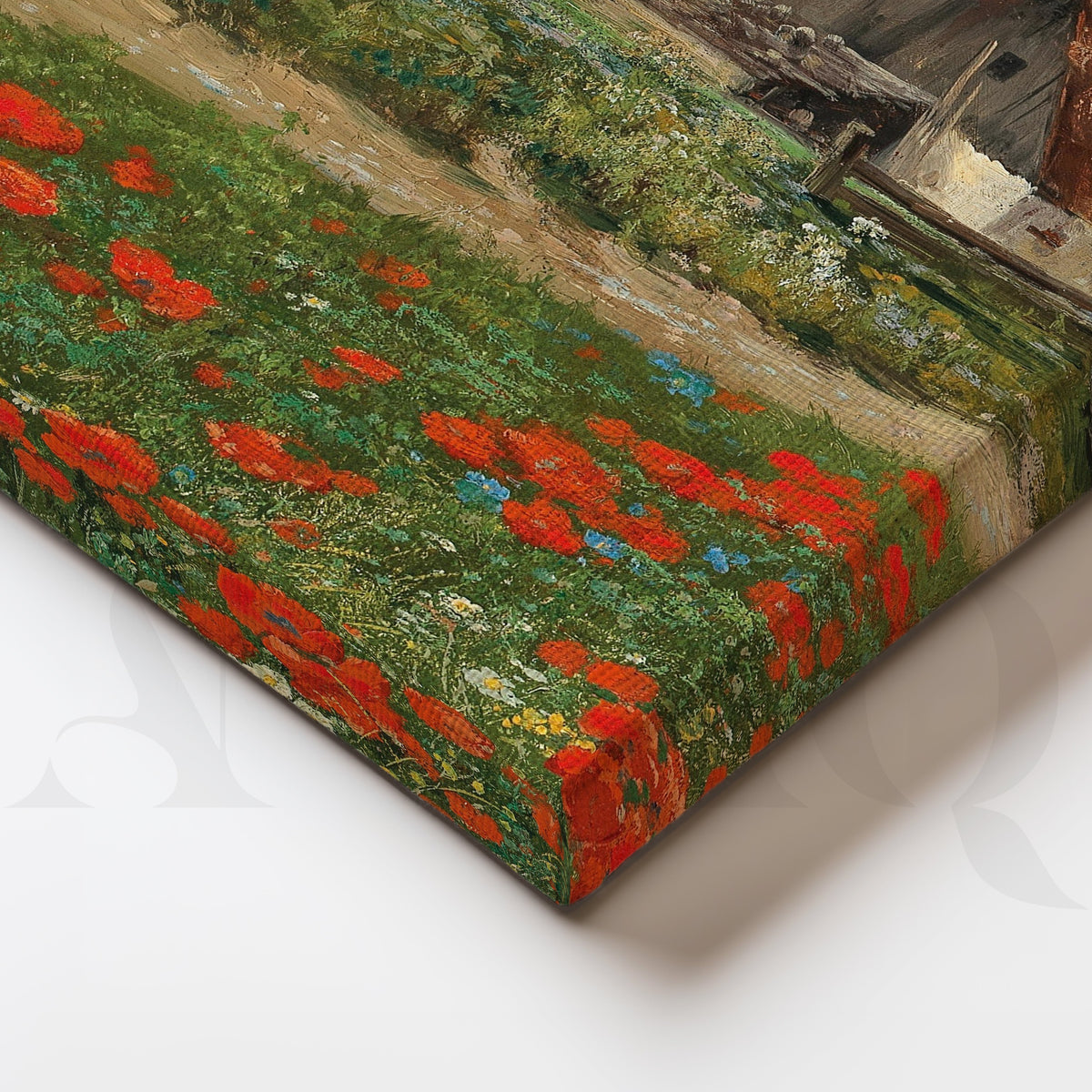 Rustic Poppy Field Landscape Gallery Wall – Set of 3 Impressionist Artworks - 18 x 24 Inches – Asha Art Studio – Image 2