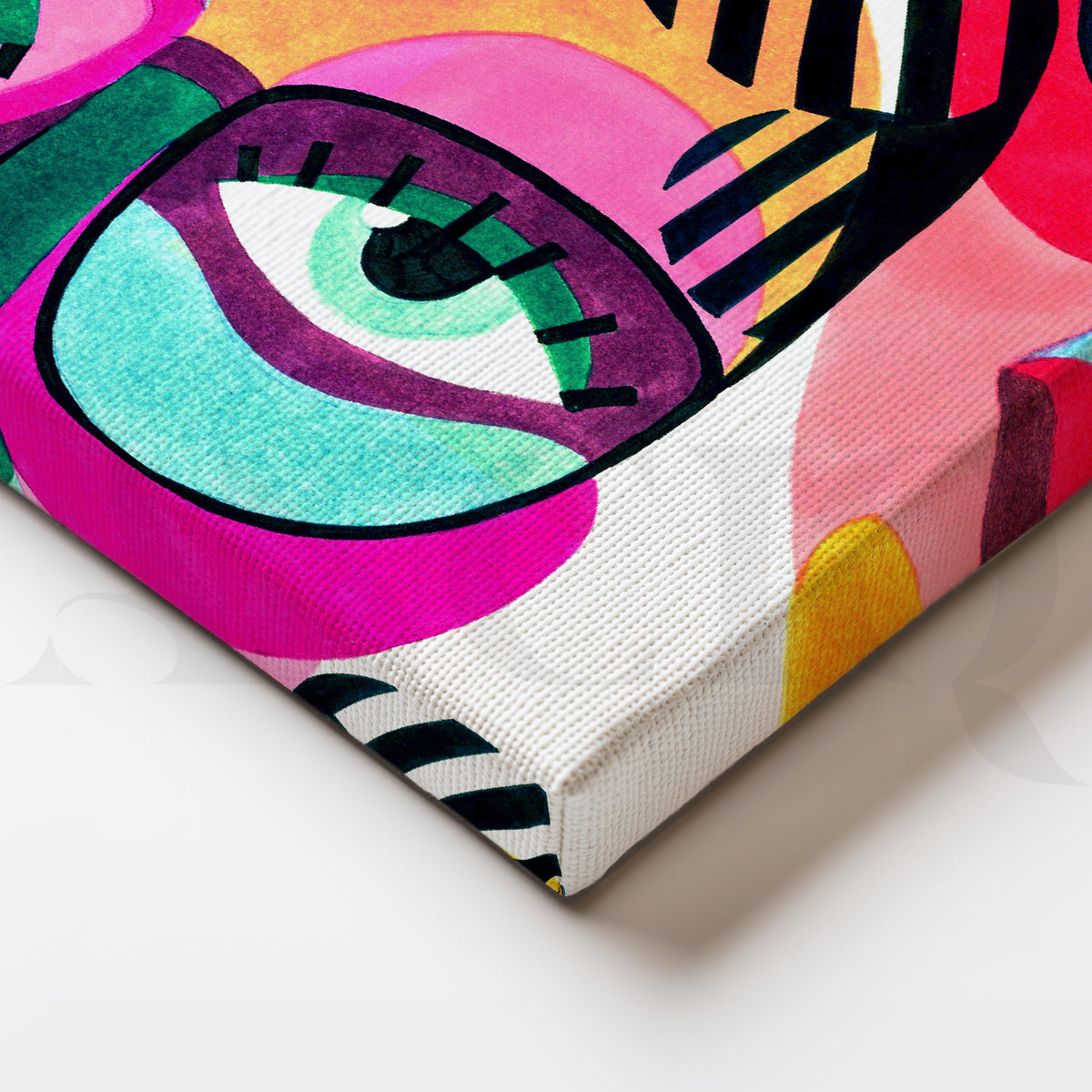 Bold and Vibrant Faces Canvas Abstract – Asha Art Studio – Image 2