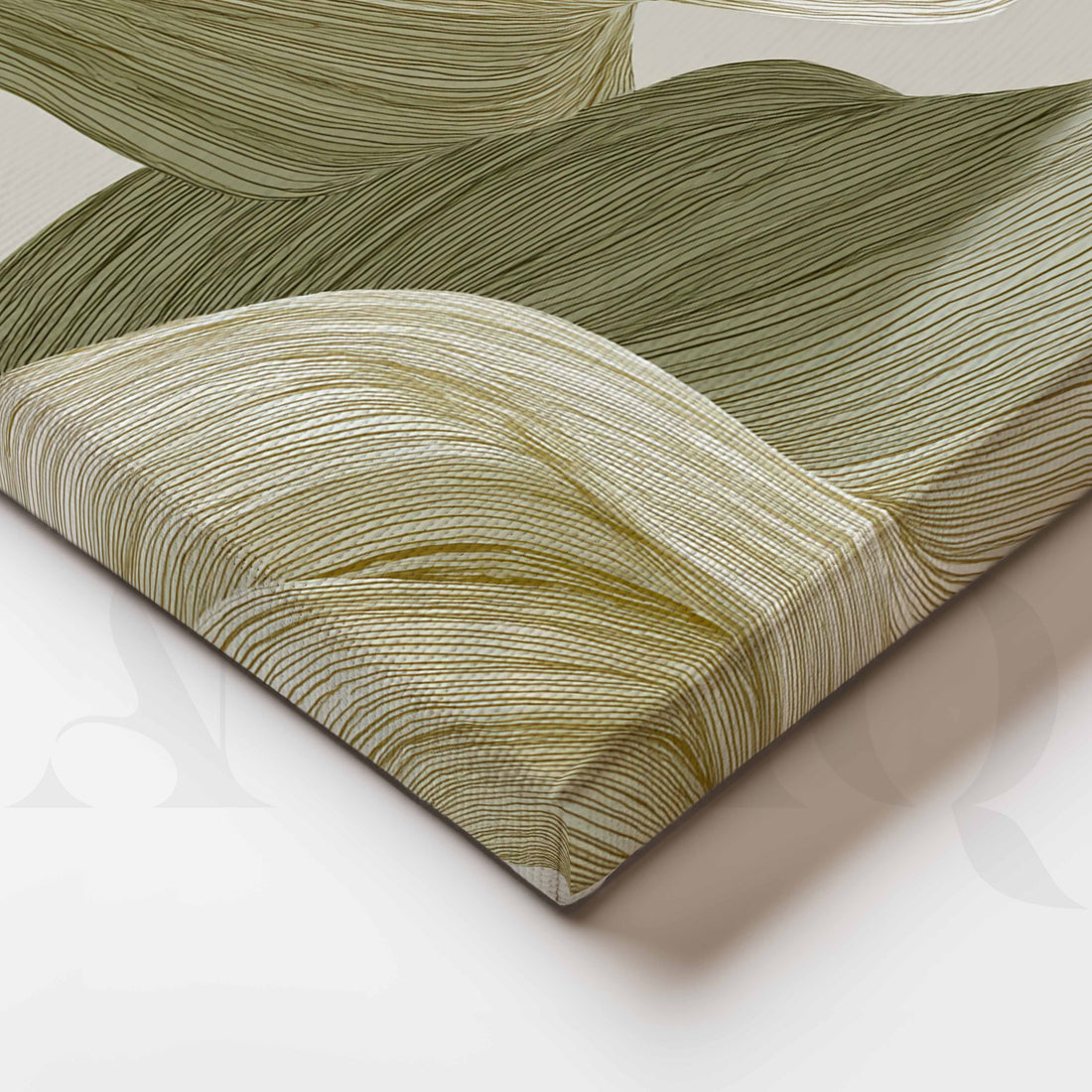 Olive and Ivory Organic Abstract Canvas Artwork – Asha Art Studio