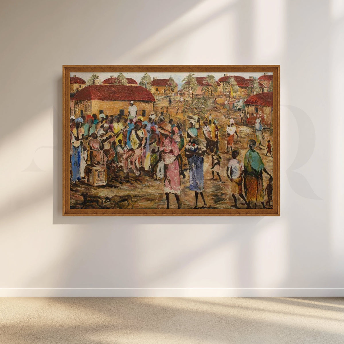 Village Market Life Canvas Artwork – Asha Art Studio – Image 6