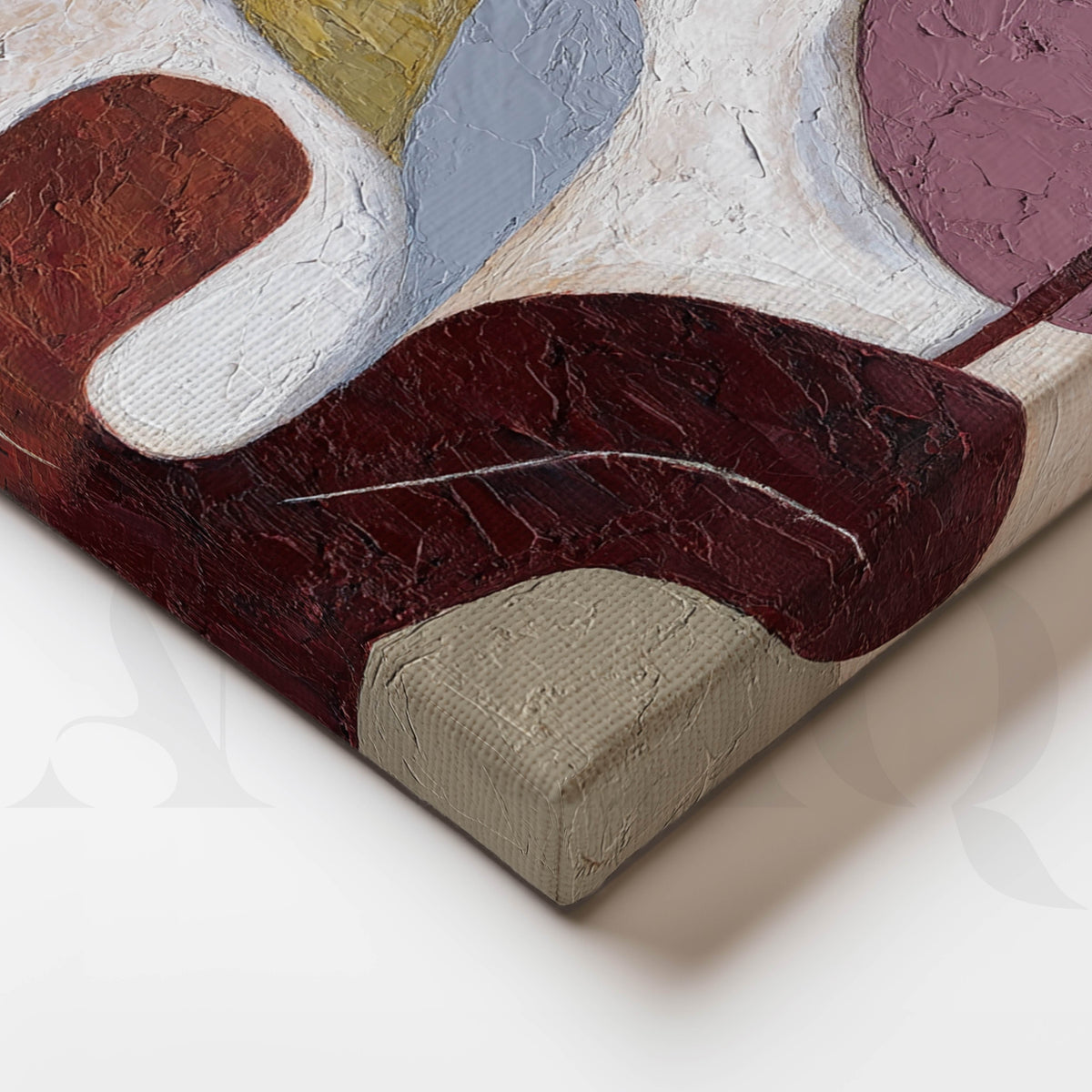 Textured Burgundy and Mauve Abstract Canvas Artwork – Asha Art Studio – Image 2