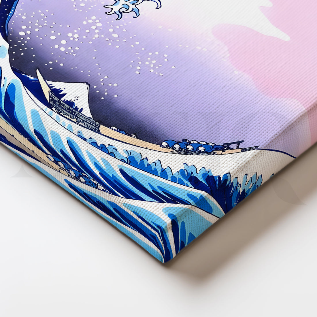 Pastel Great Wave Canvas Artwork – Asha Art Studio