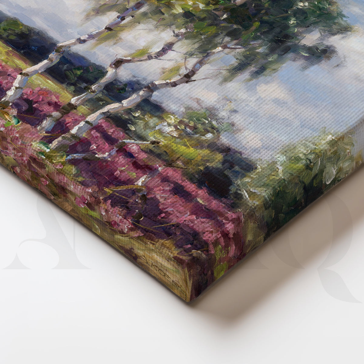 Misty Birch Meadow Canvas Artwork – Asha Art Studio – Image 2