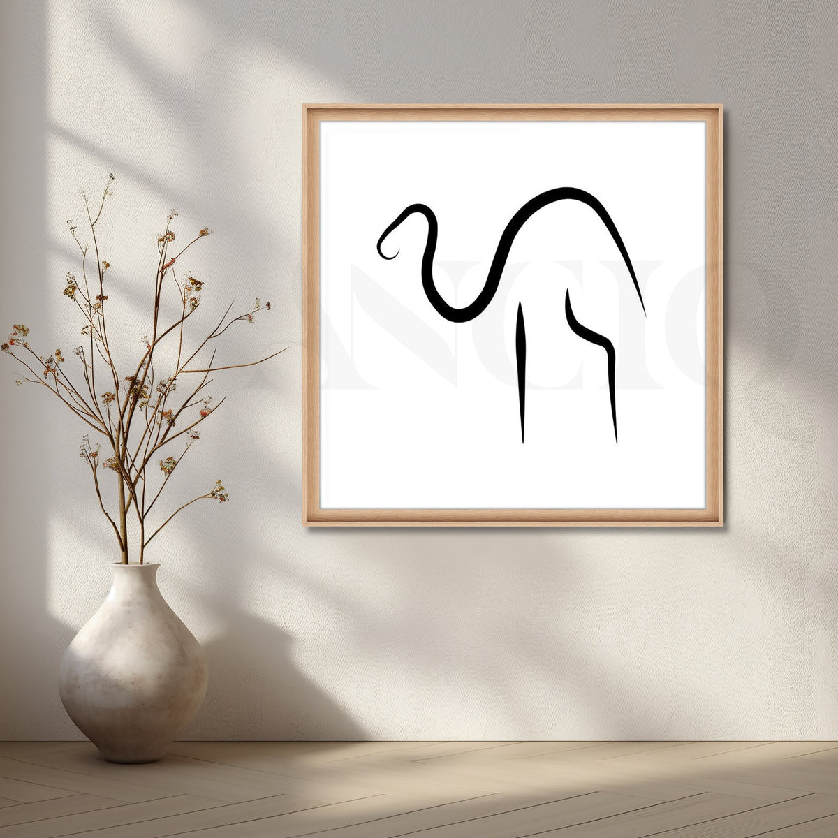 Camel Line Art Canvas Artwork – Asha Art Studio – Image 5