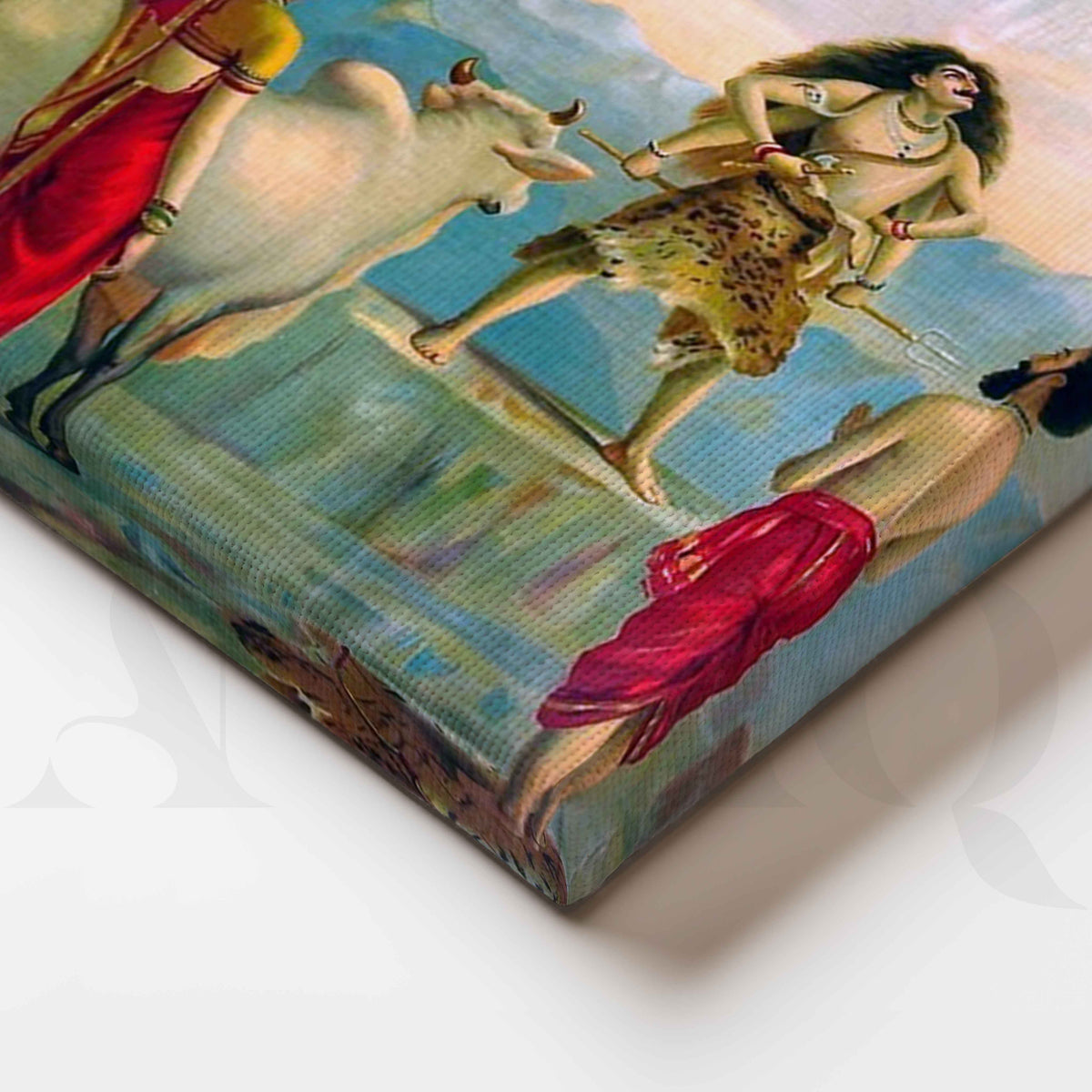 Gangavataran by Raja Ravi Varma Canvas Artwork – Asha Art Studio – Image 2