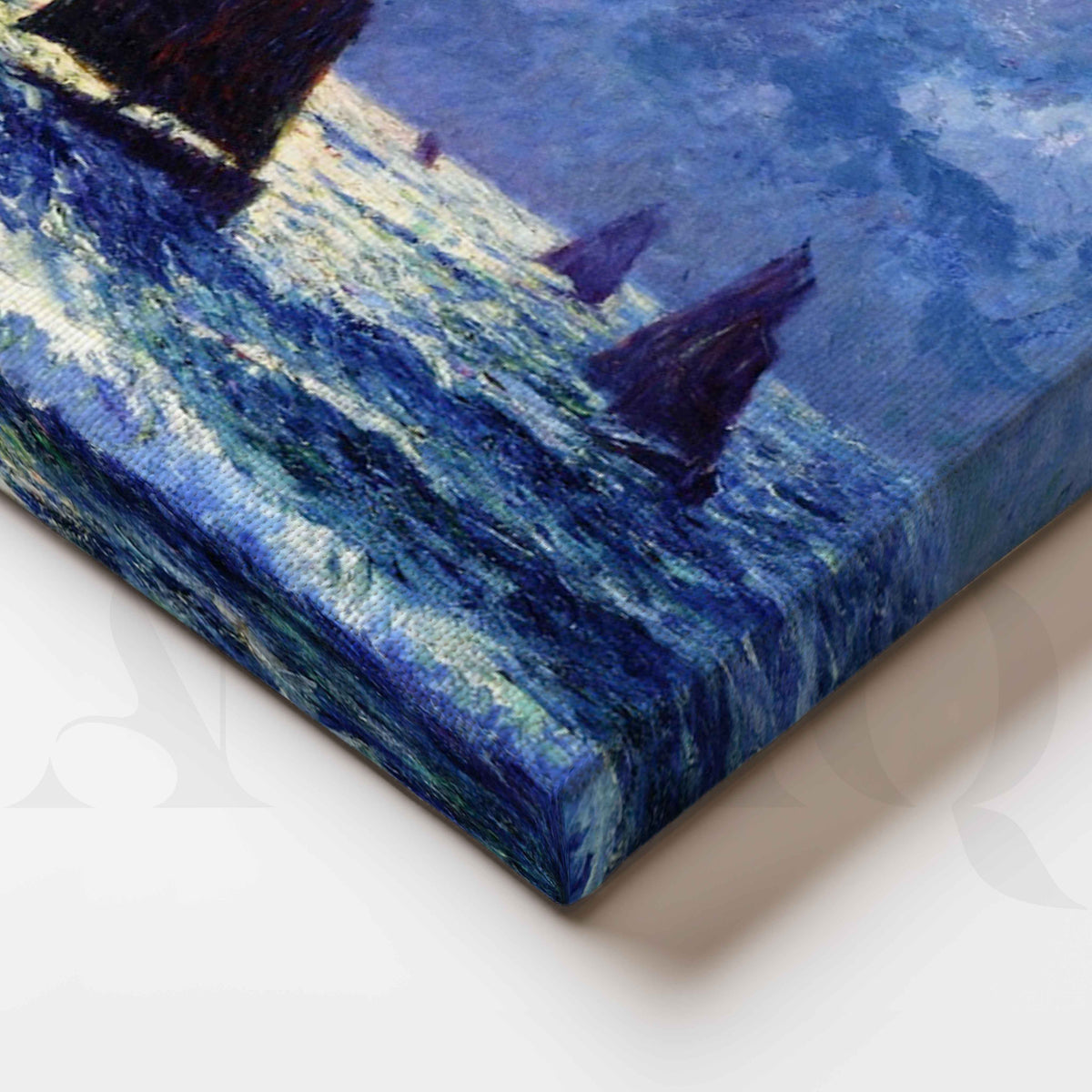 Henri Moret Stormy Sailboats Seascape Canvas Artwork – Asha Art Studio – Image 2