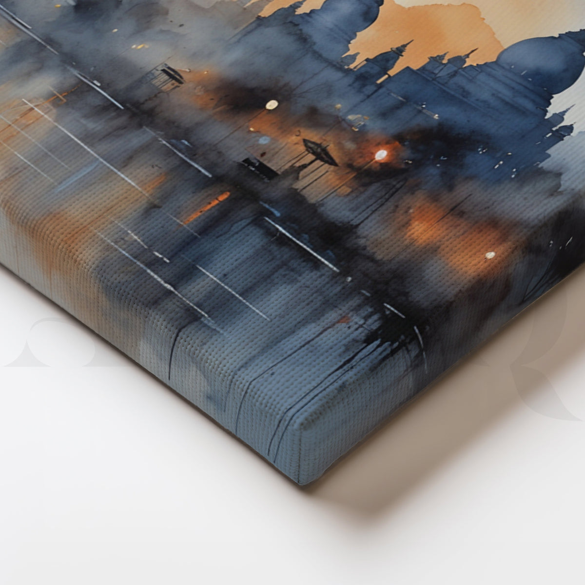 Serene Abstract Cityscape Canvas Artwork – Asha Art Studio – Image 2