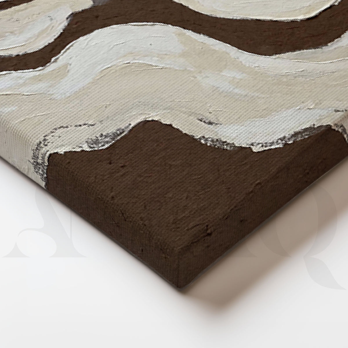 Brown White Flow Abstract Gallery Wall Set of 2 – Asha Art Studio – Image 2