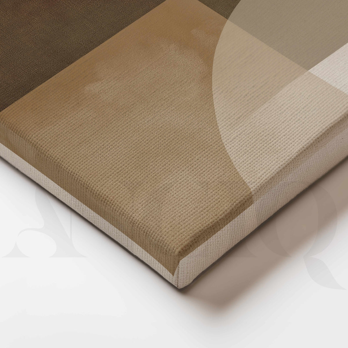 Minimal Brown and Beige Geometric Abstract Canvas Artwork – Asha Art Studio – Image 2