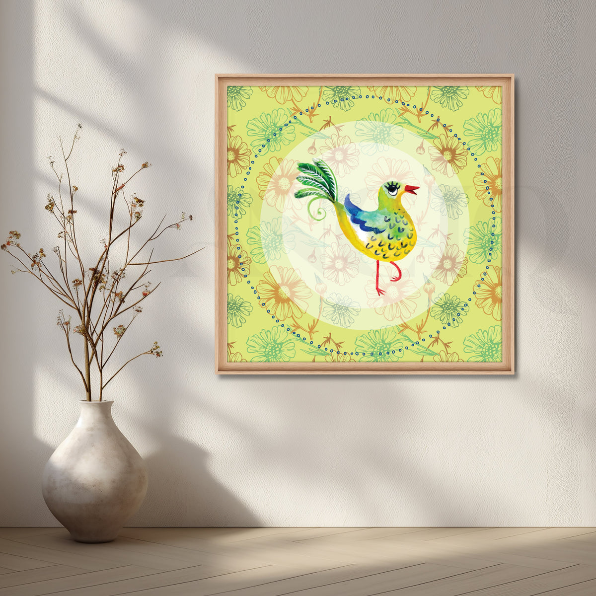 Sunny Songbird Canvas Artwork – Asha Art Studio – Image 5