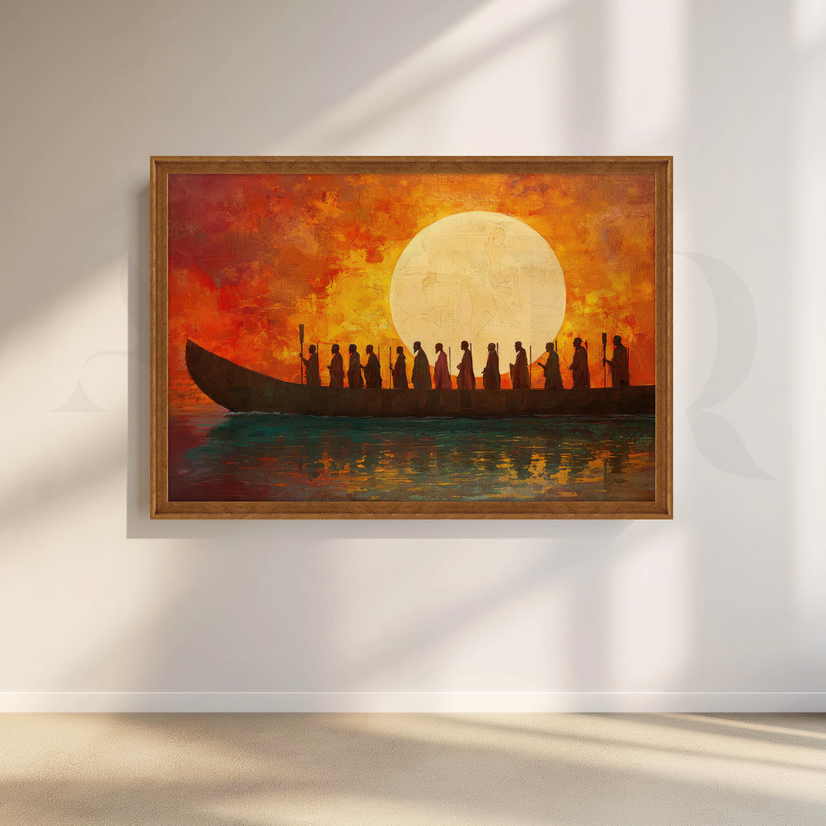 Sacred Sunset Voyage Canvas Artwork – Asha Art Studio – Image 6