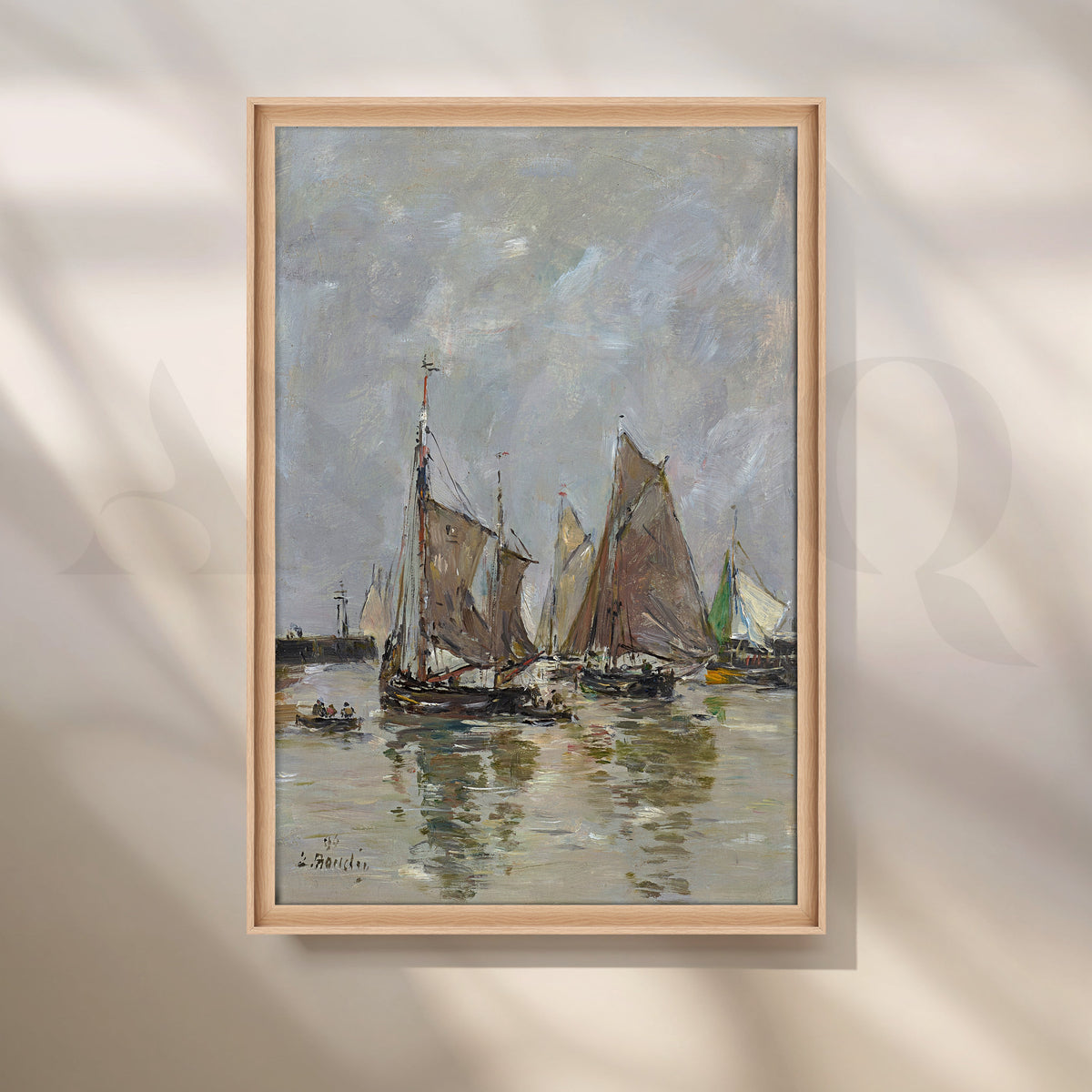 Harbor Sailboats Reflections Canvas Artwork – Asha Art Studio – Image 5