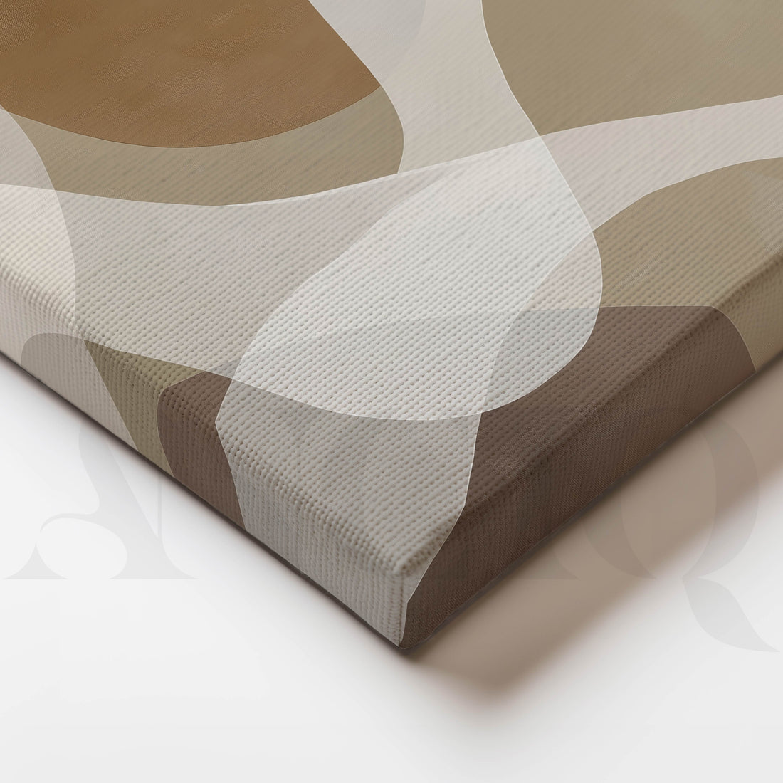 Neutral Beige Abstract Canvas Artwork with Flowing Organic Forms – Asha Art Studio
