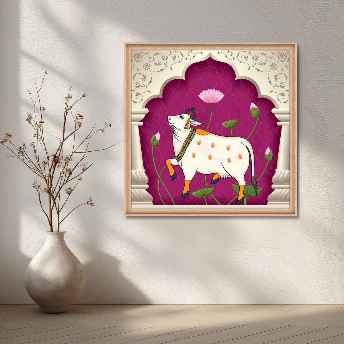 Royal Kamdhenu Canvas Artwork – Asha Art Studio – Image 5