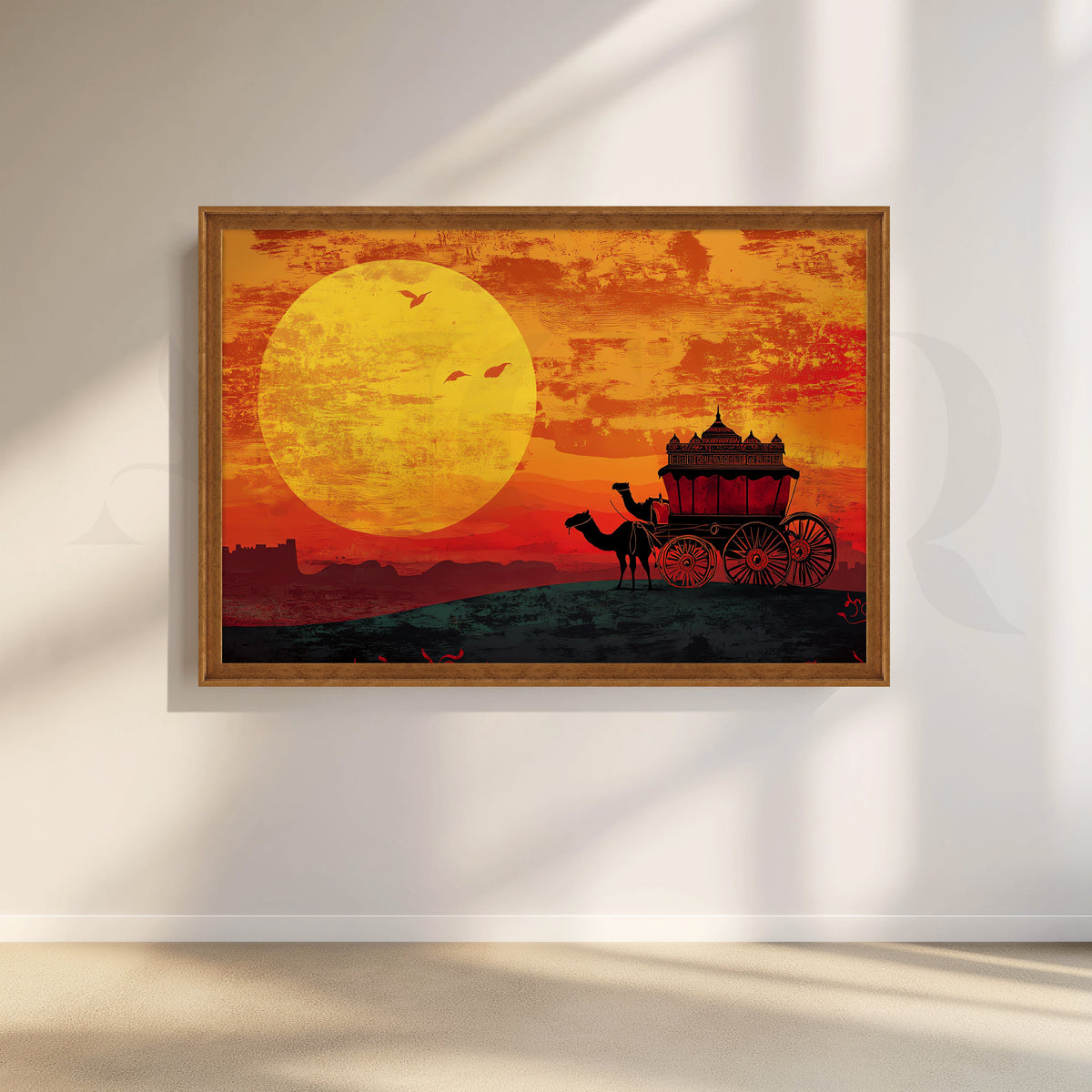 Desert Sunset Caravan Canvas Artwork – Asha Art Studio – Image 6