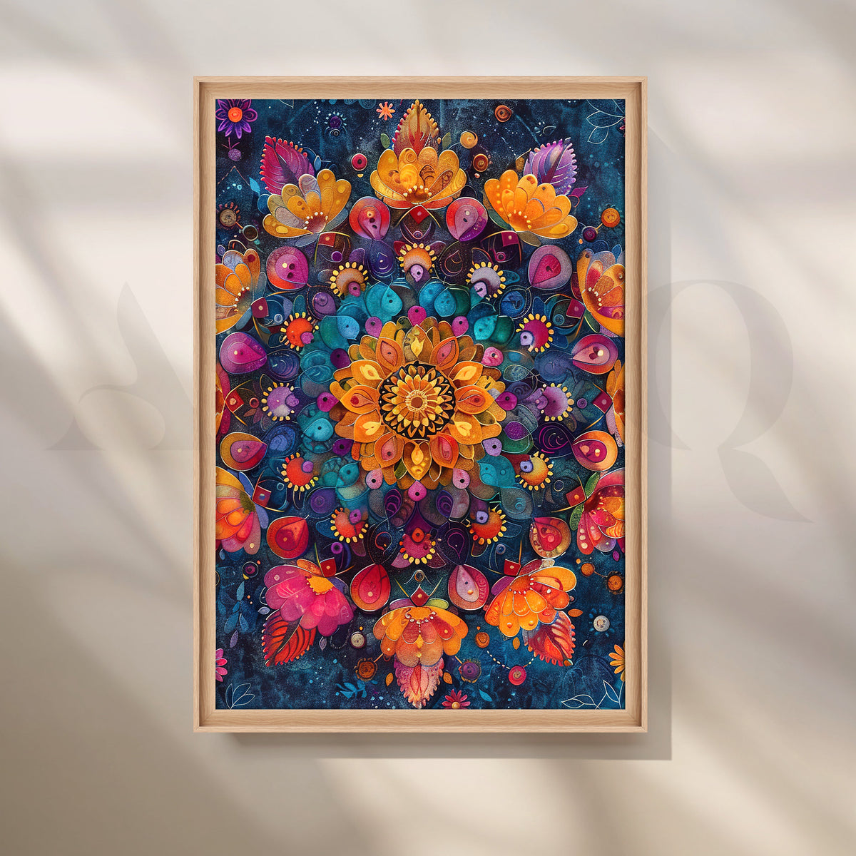 Mystic Mandala Bloom Canvas Artwork – Asha Art Studio – Image 5