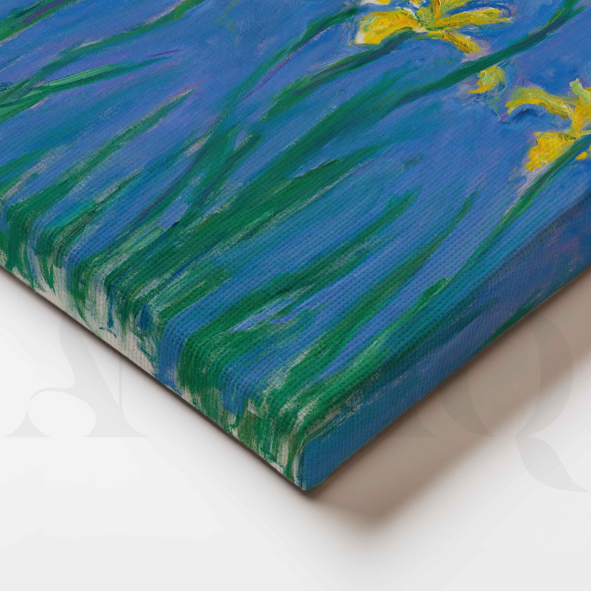 Yellow Iris Floral Impressionist Canvas Artwork – Asha Art Studio – Image 2