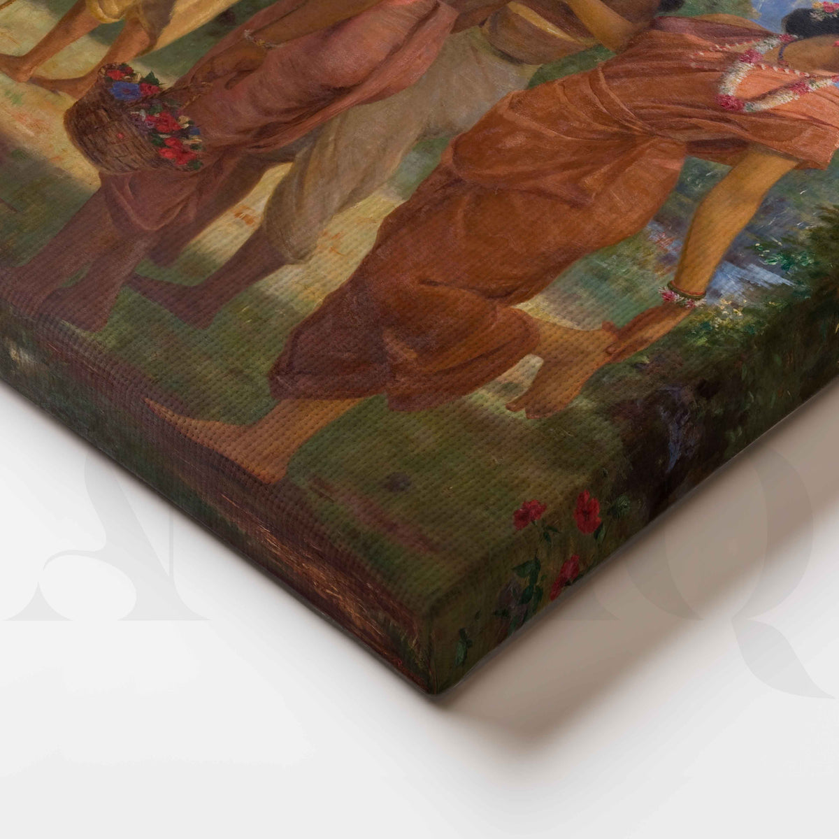 Shakuntala Looking for Dushyanta by Raja Ravi Varma Canvas Artwork – Asha Art Studio – Image 2