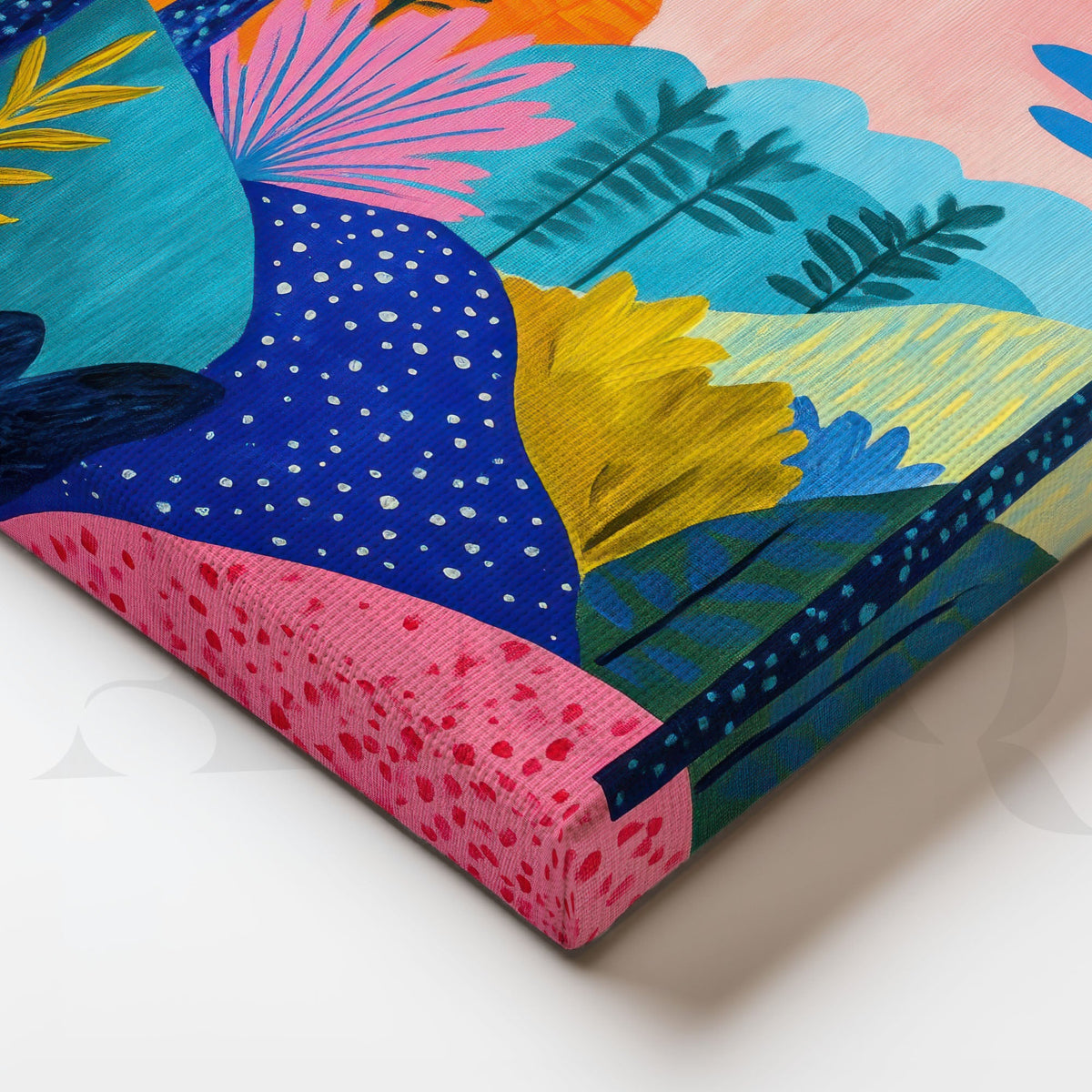 Abstract Tropical Landscape Canvas Wall Artwork (Ready to Ship) – Asha Art Studio – Image 2