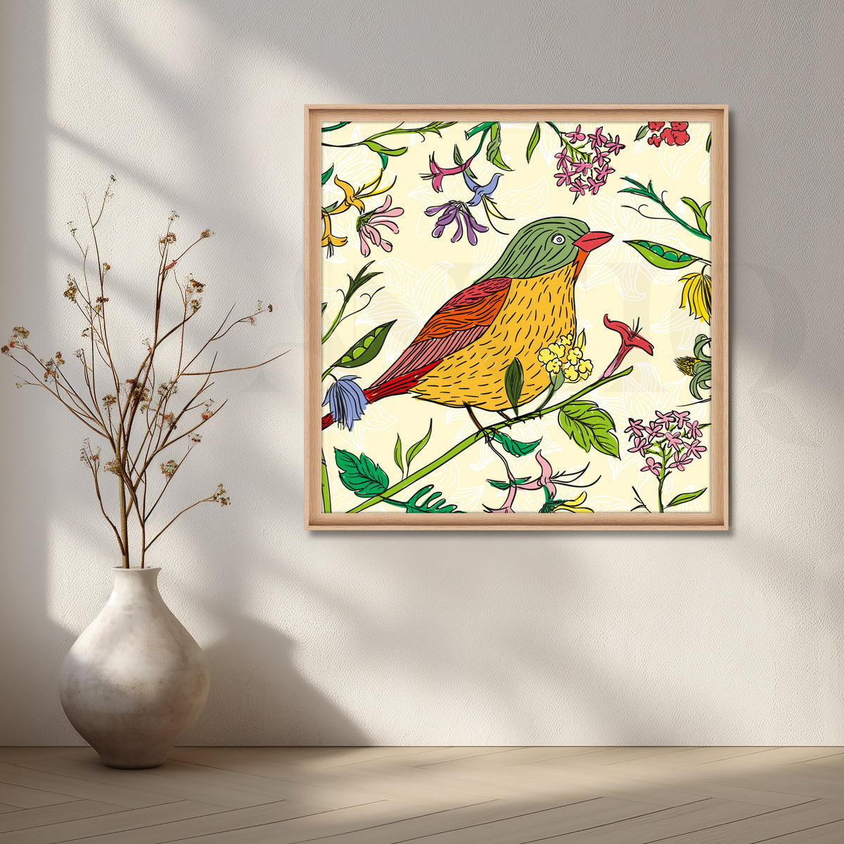 Songbird in Spring Canvas Artwork – Asha Art Studio – Image 5