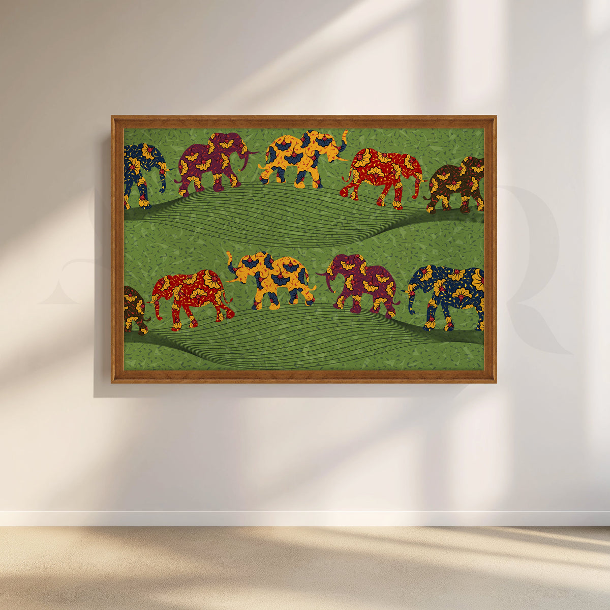 Folk Elephant Parade Canvas Artwork – Asha Art Studio – Image 6