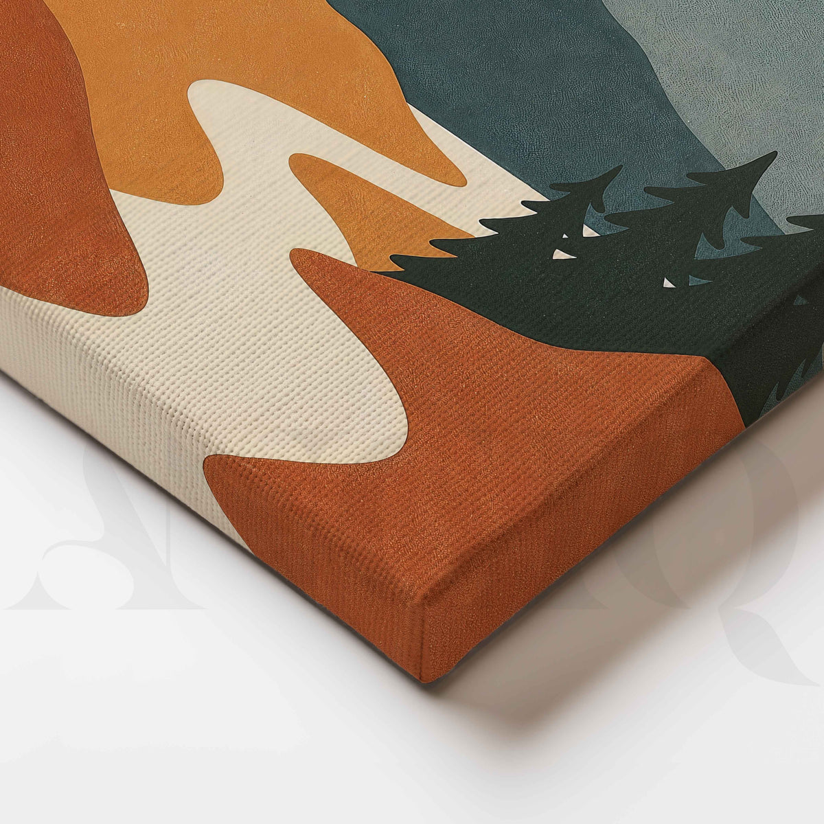 Asha Art Studio Minimalist Mountain Sunset Canvas Artwork – Asha Art Studio – Image 2