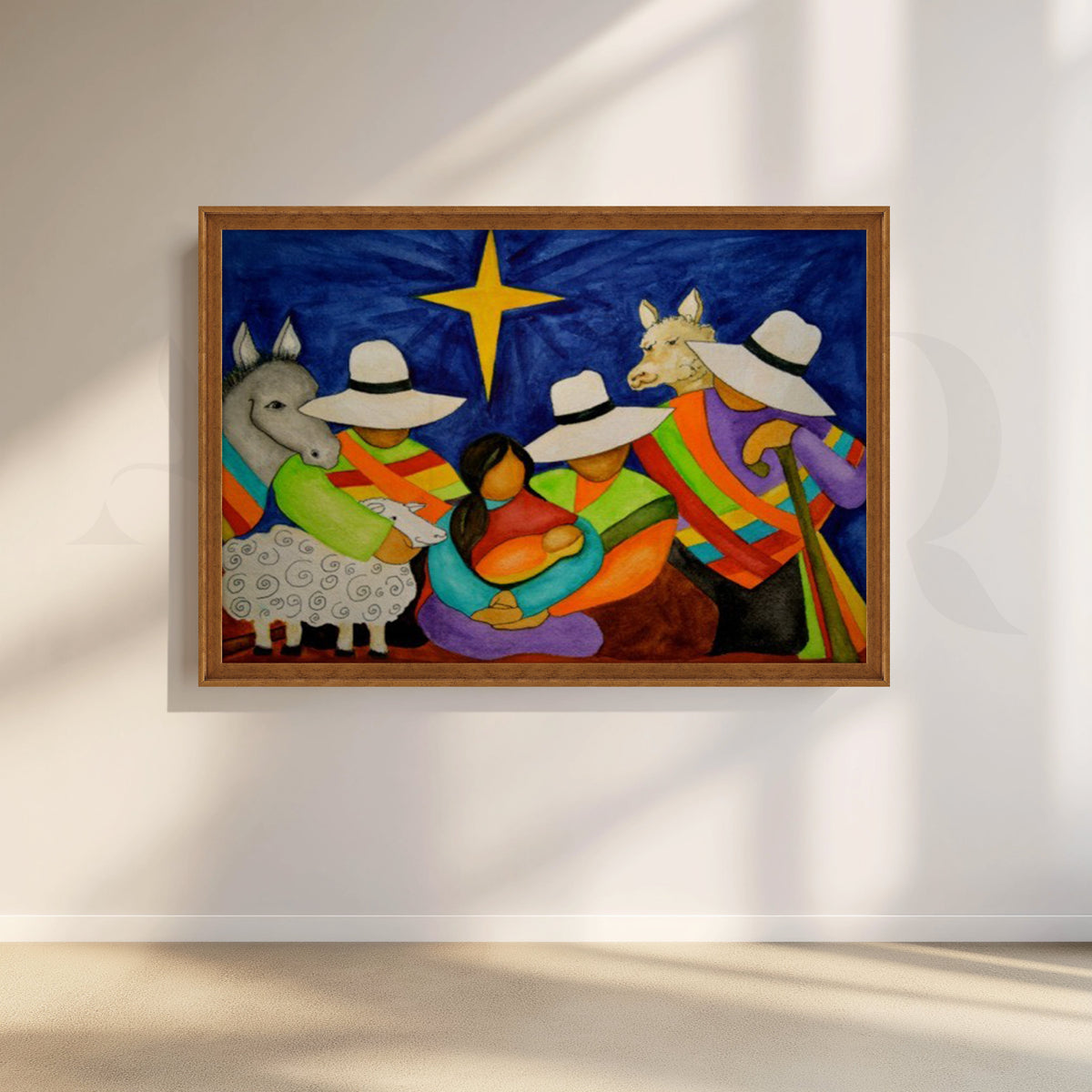 Folk Nativity Celebration Canvas Artwork – Asha Art Studio – Image 6