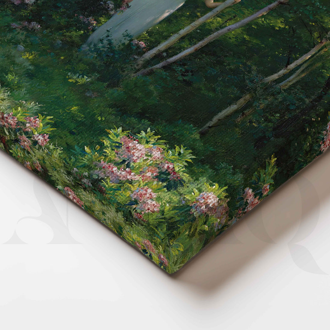 Woman in Garden Impressionist Canvas Artwork – Asha Art Studio
