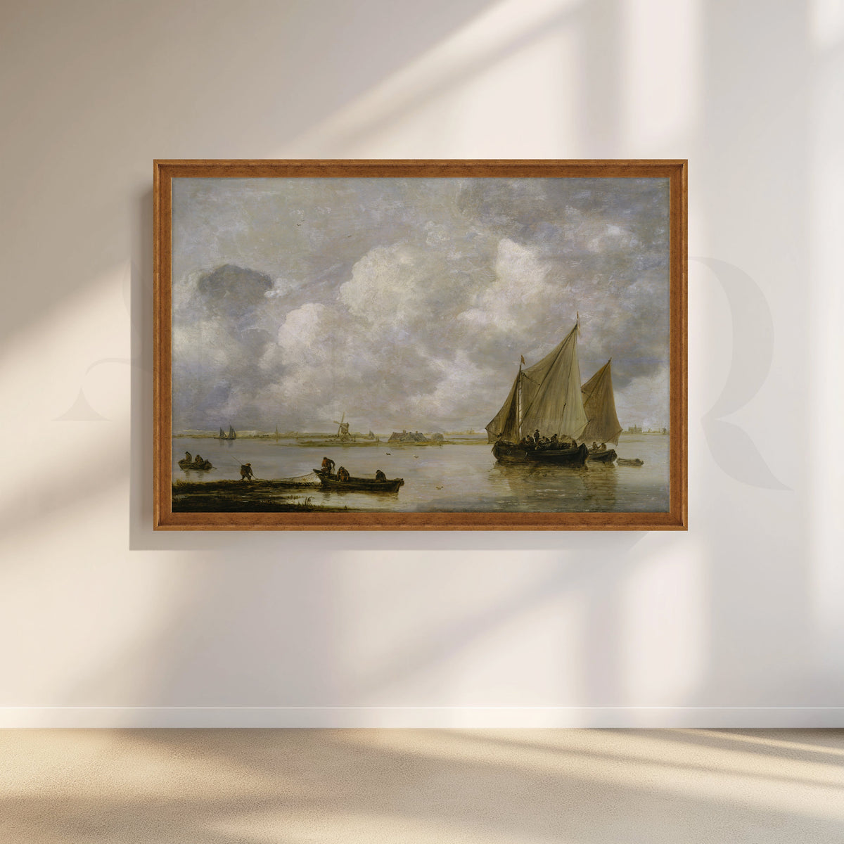 Tranquil Harbor Boats Canvas Artwork – Asha Art Studio – Image 6