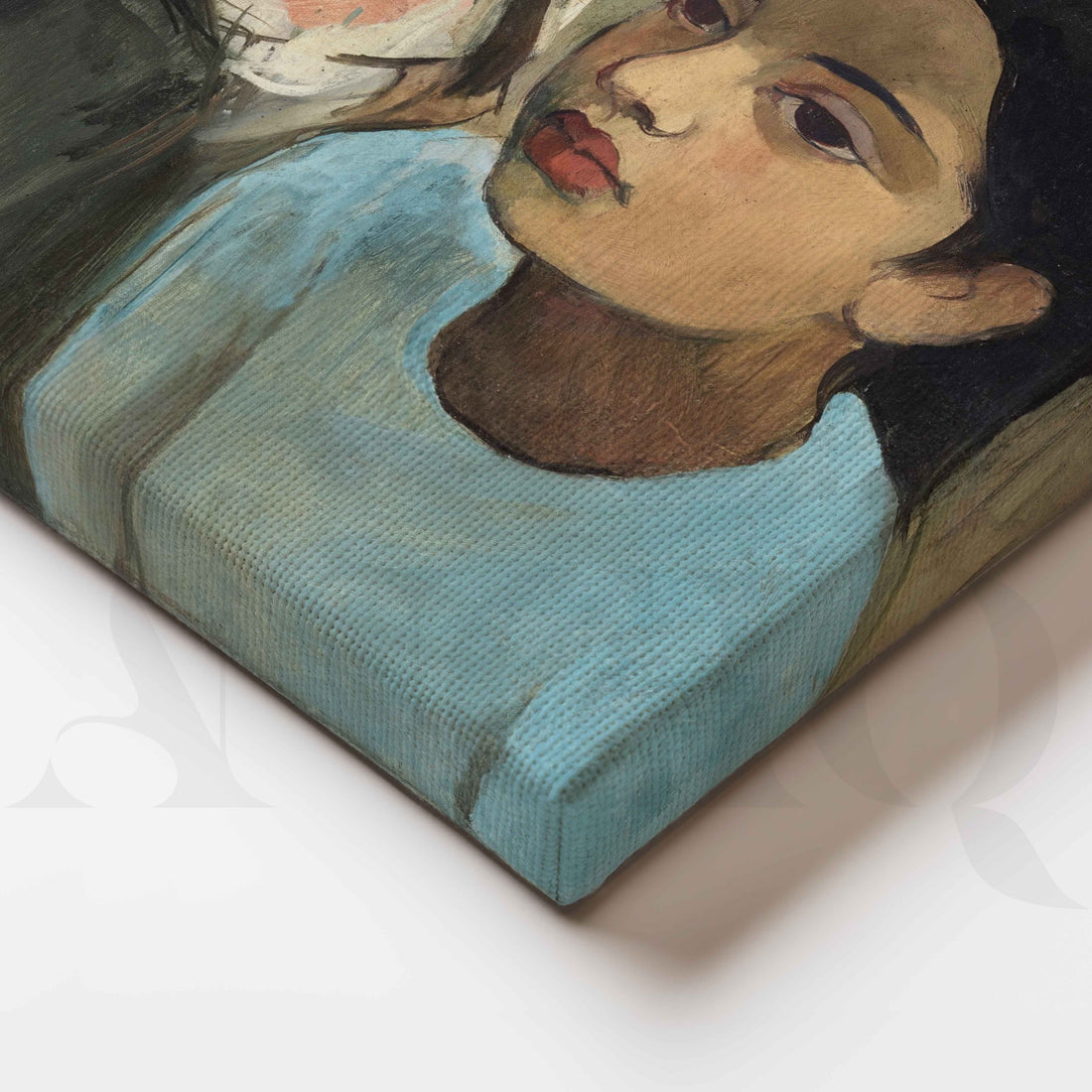 The Little Girl in Blue by Amrita Sher-Gil Canvas Artwork – Asha Art Studio