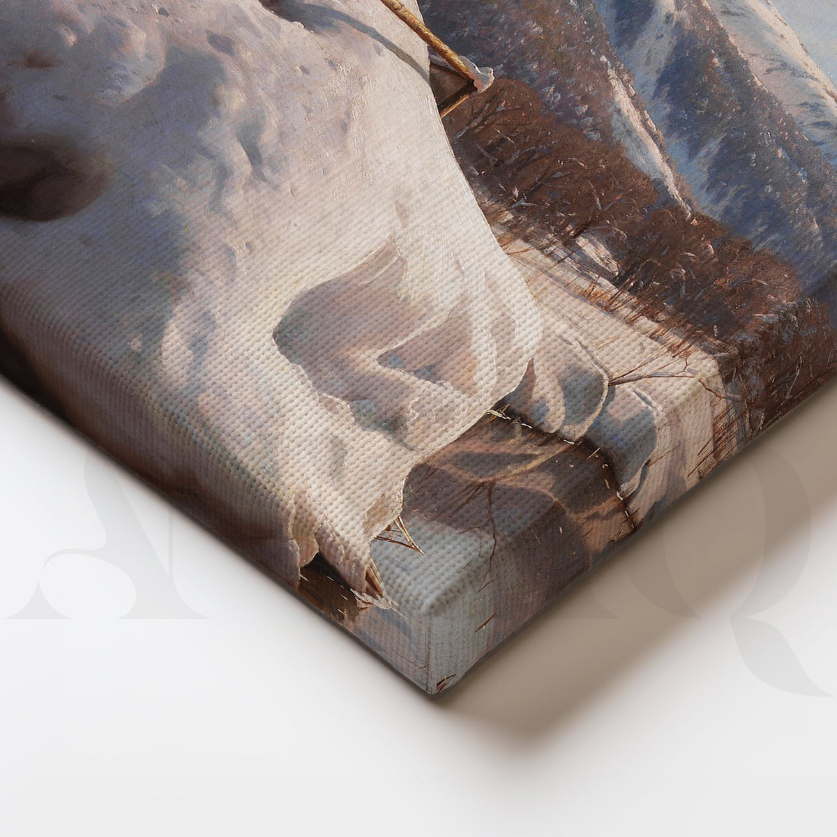 Snowy Alpine River Landscape Gallery Wall – Set of 3 Winter Nature Artworks - 18 x 24 Inches – Asha Art Studio – Image 2