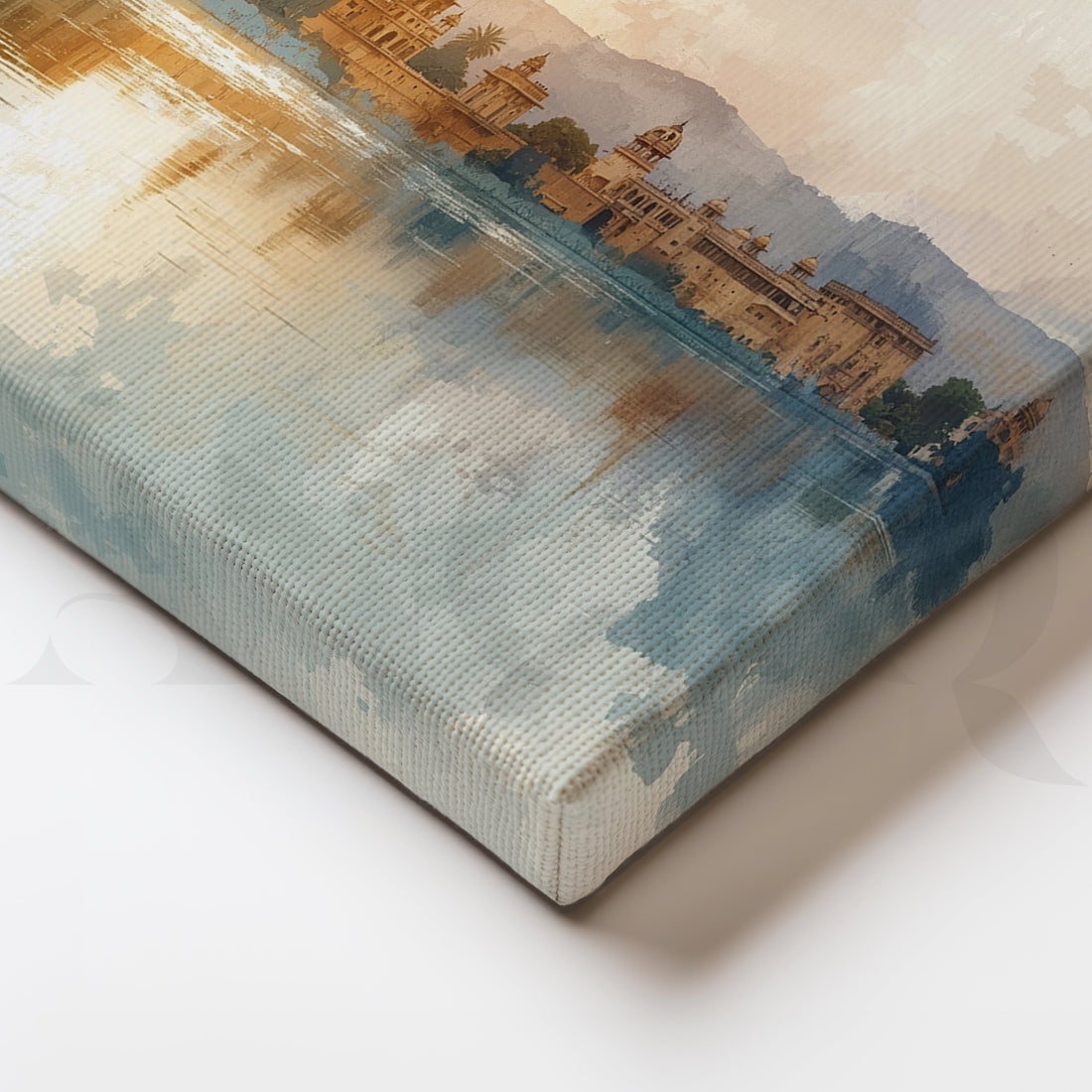 Udaipur Palace Watercolor Canvas Artwork – Asha Art Studio