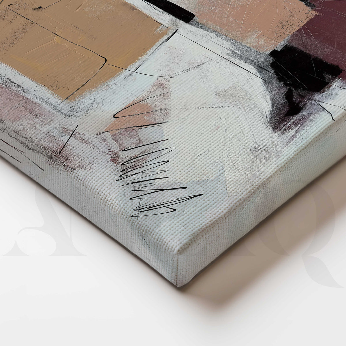 Blush Burgundy and Black Abstract Canvas Artwork – Asha Art Studio – Image 2