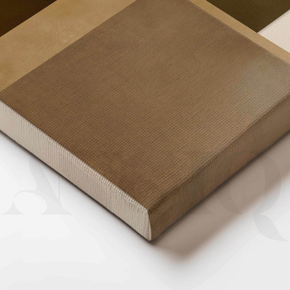 Brown and Beige Geometric Abstract Canvas Artwork – Asha Art Studio – Image 2