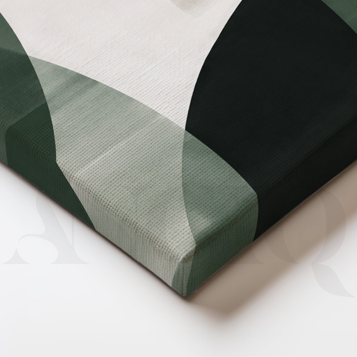 Deep Green Geometric Flow Gallery Wall – Set of 3 Abstract Artworks - 18 x 24 Inches – Asha Art Studio – Image 2