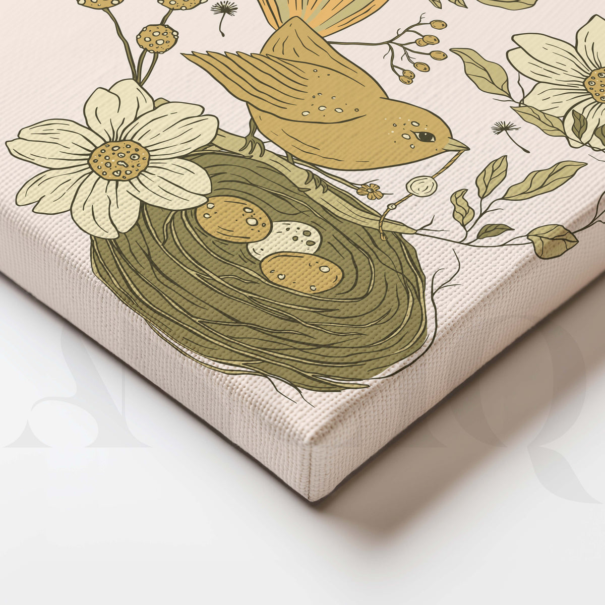 Botanical Bird Gallery Wall Set of 3 - 18 x 24 Inches – Asha Art Studio – Image 2