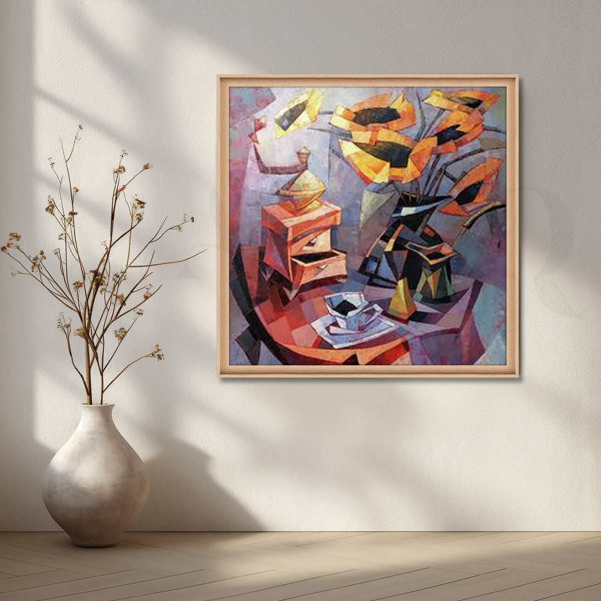 Cubist Coffee Table Still Life Canvas Artwork – Asha Art Studio – Image 5