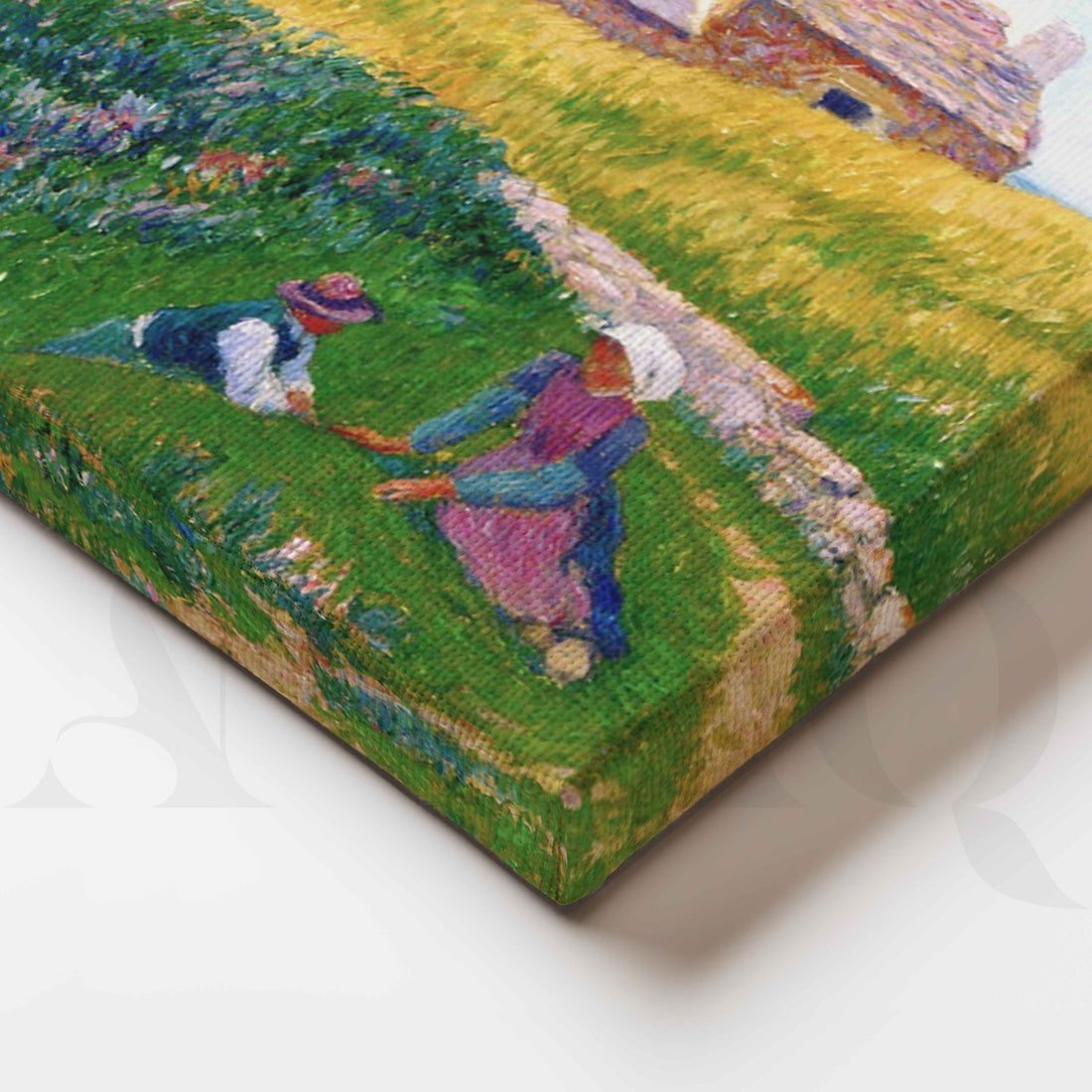 Coastal Cottage Landscape Canvas Artwork – Asha Art Studio