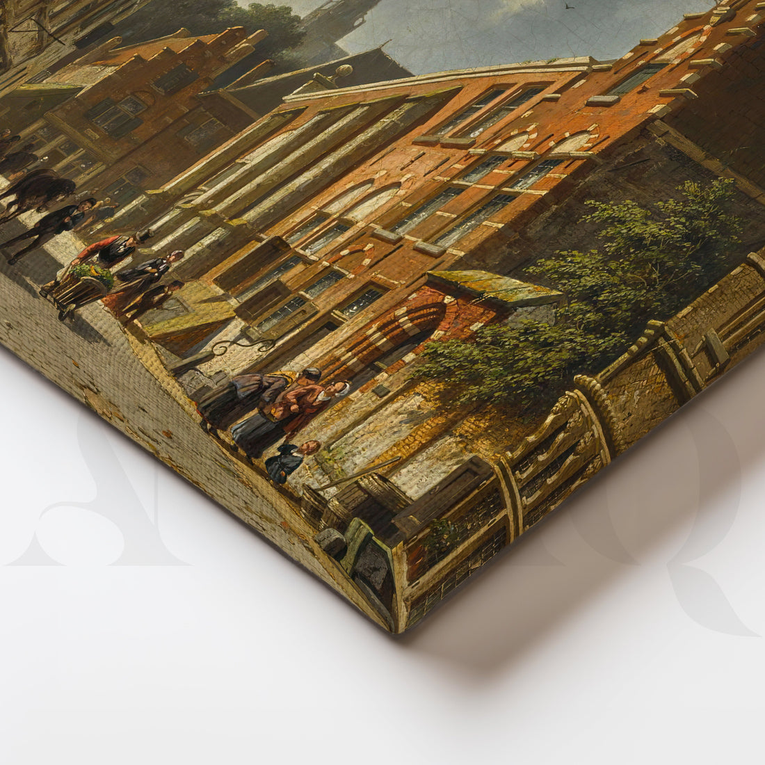 Vintage European Street Canvas Artwork – Asha Art Studio