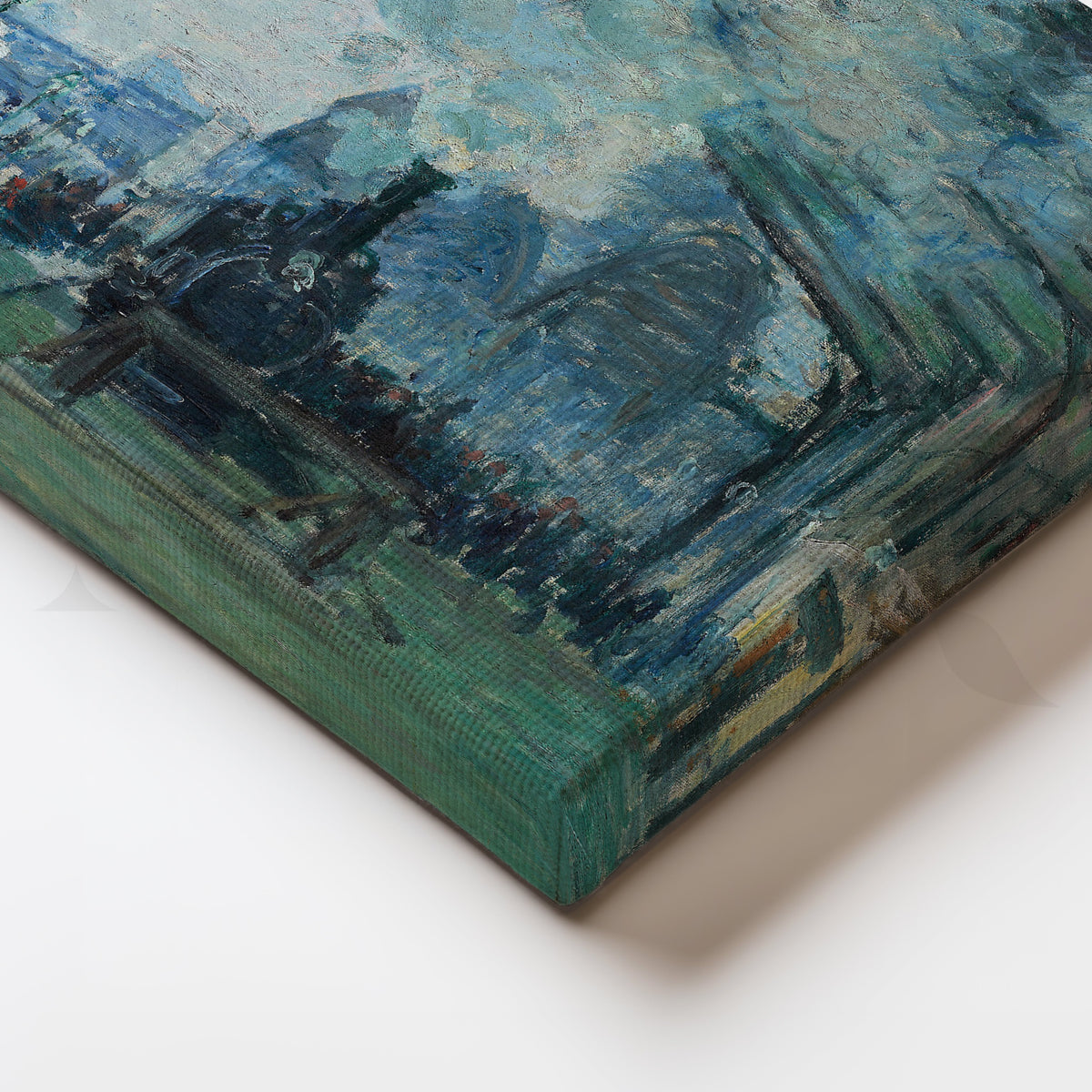 Paris Station Smoke Impressionist Canvas Artwork – Asha Art Studio – Image 2