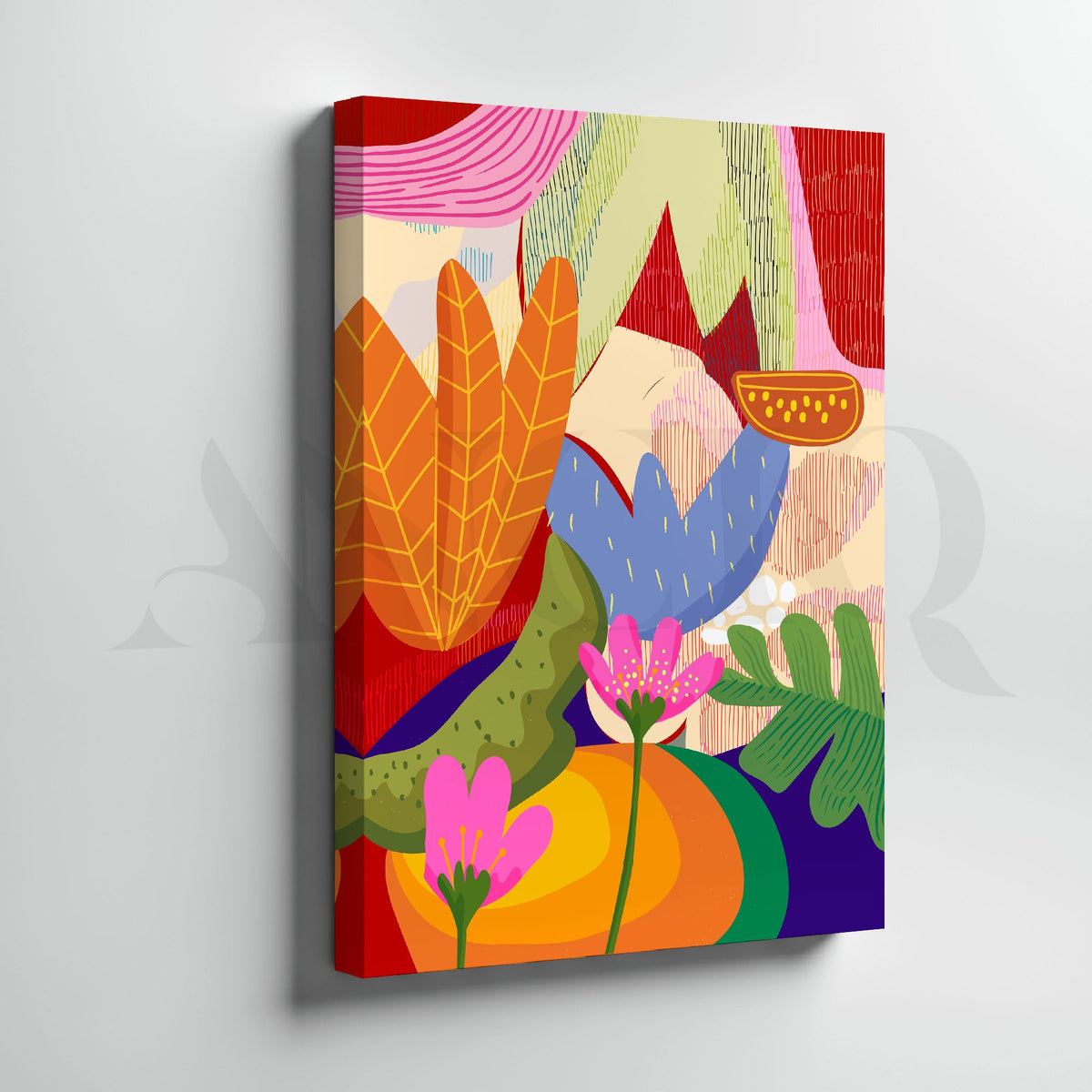 Abstract Botanical Garden Canvas Artwork (Ready to Ship) – Asha Art Studio – Image 3