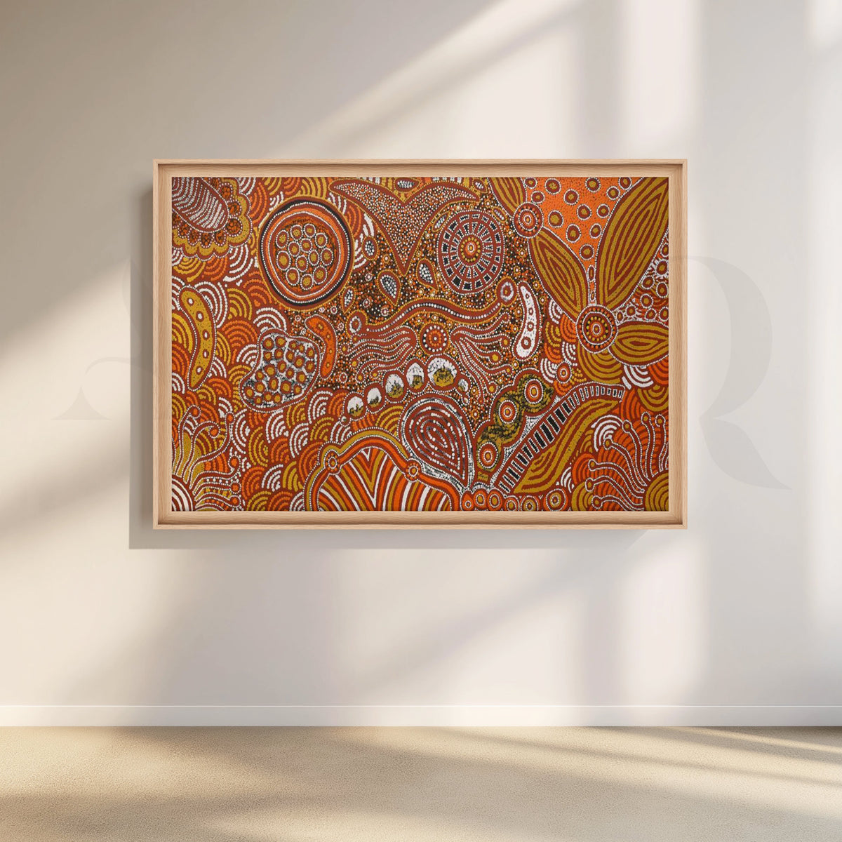Terracotta Tribal Abstract Canvas Artwork – Asha Art Studio – Image 5