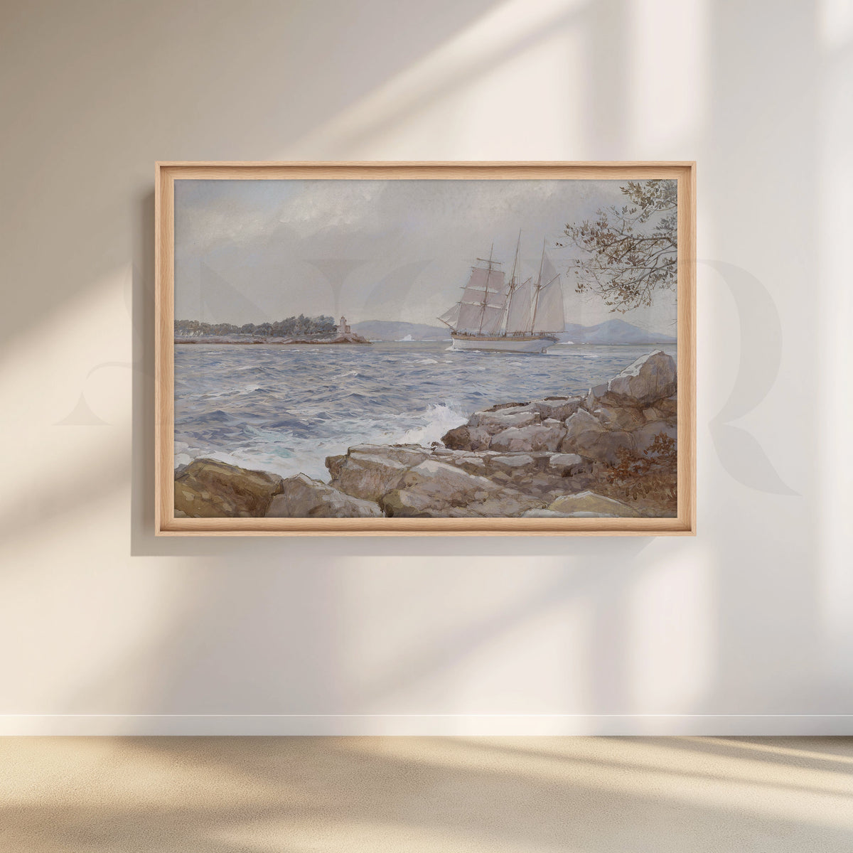 Sailing Past the Lighthouse Canvas Artwork – Asha Art Studio – Image 5